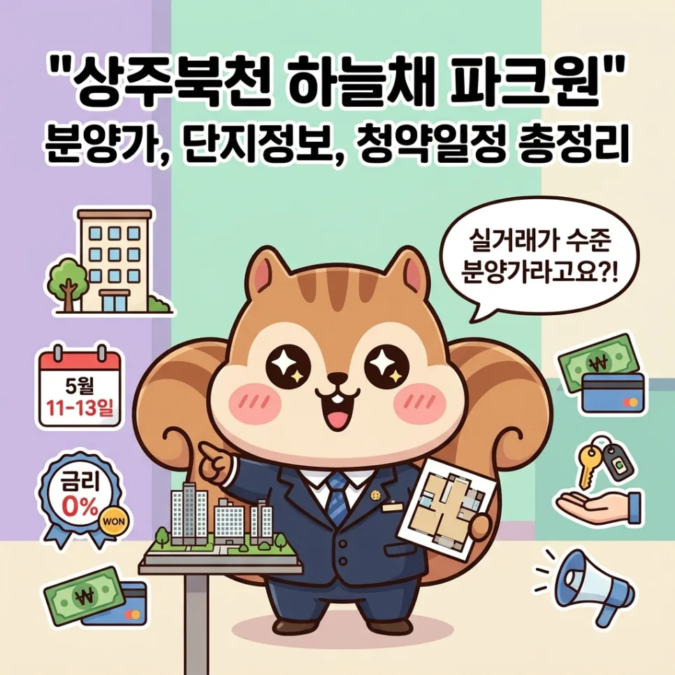 상주북천 하늘채 파크원 분양가, 청약 조건 2026년 완벽 분석