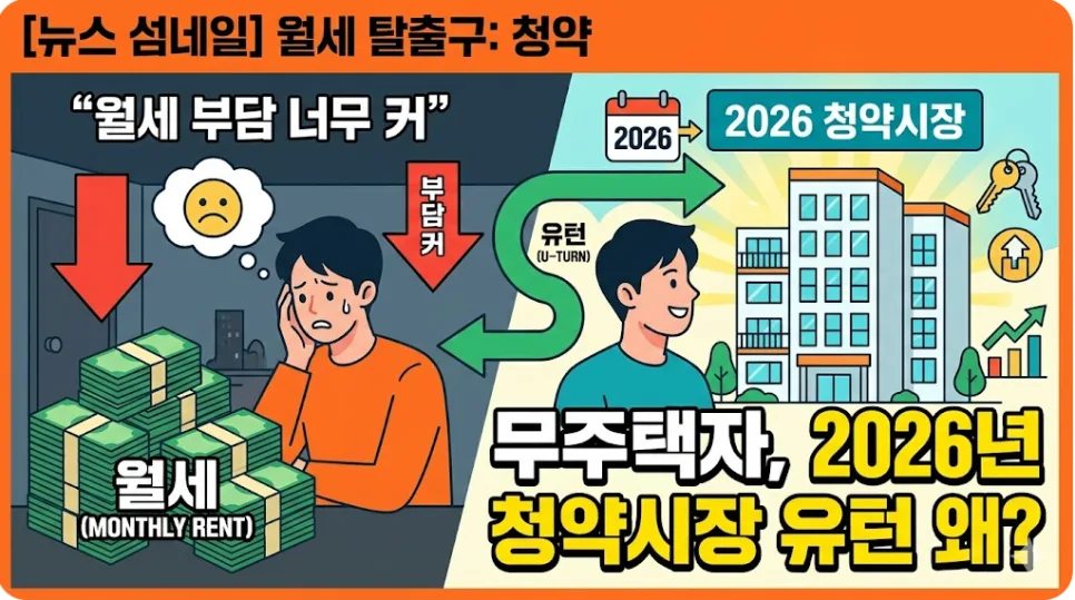 월세 폭등 시대, 무주택자 청약 유턴 이유는? 2026년 전략 총정리