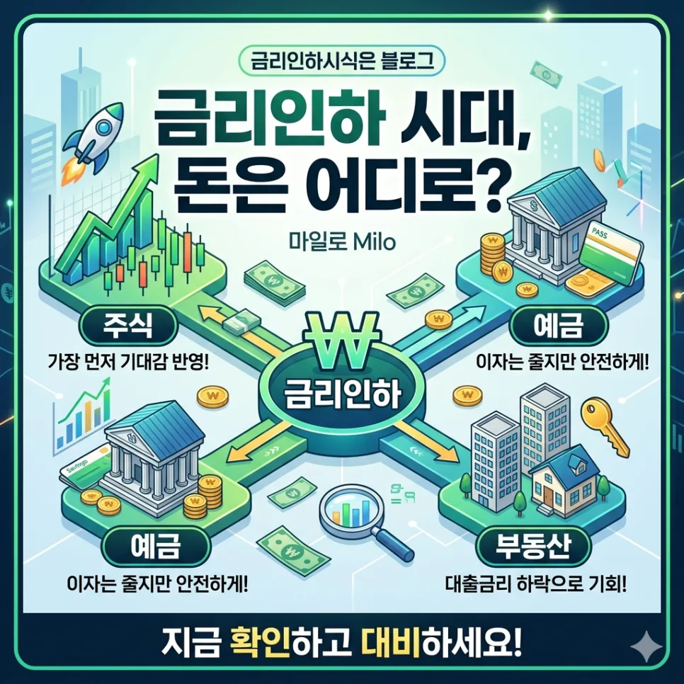 2026년 금리인하 시기, 돈의 흐름 예측 및 투자 전략 총정리 — 비즈니스·경제 — milo_planning