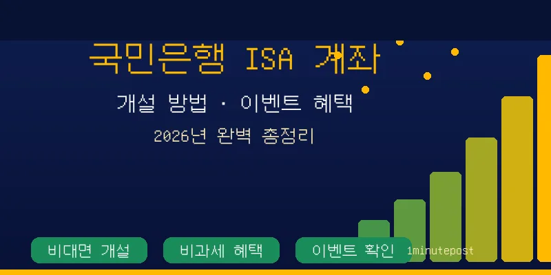 국민은행 ISA 계좌 개설 2026: 혜택, 유형, 방법 총정리