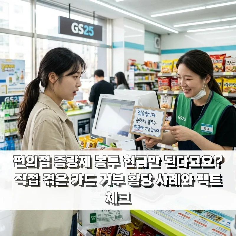 편의점 종량제 봉투 카드 결제 거부? 2026년 팩트체크 및 대처법 — 사회·시사 — by 루피포차코