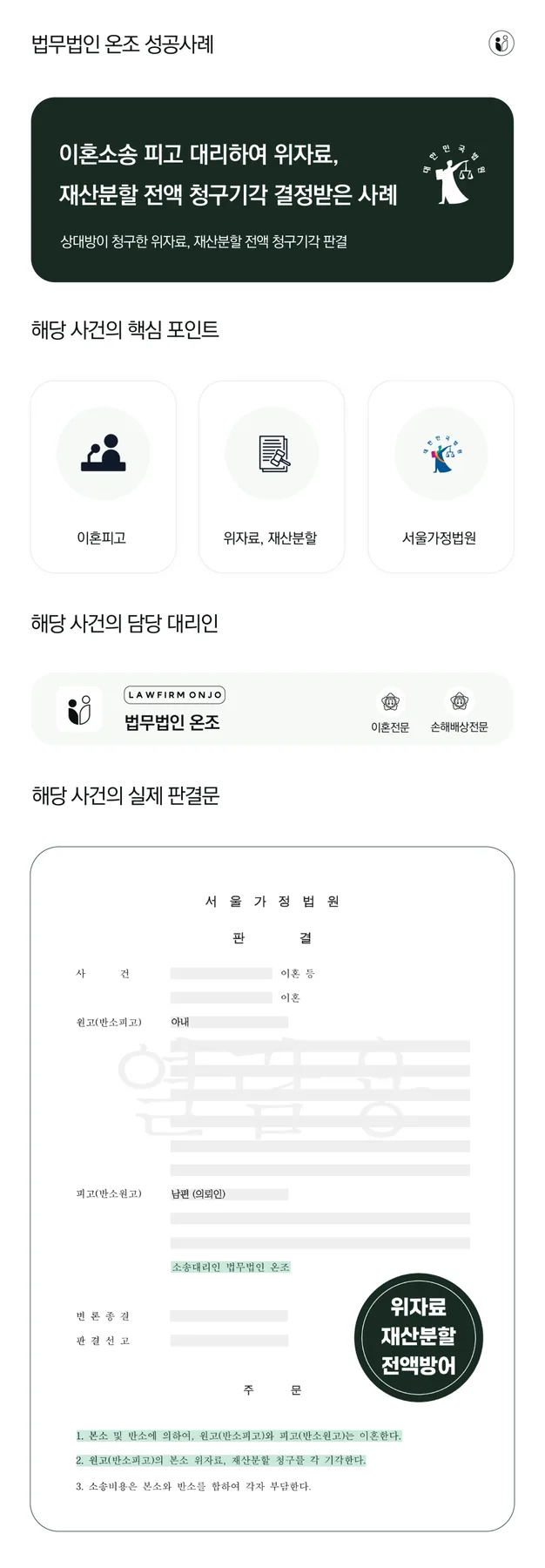 이혼 소송 피고 대응법: 위자료·재산분할 청구 기각 성공 사례 2026 2