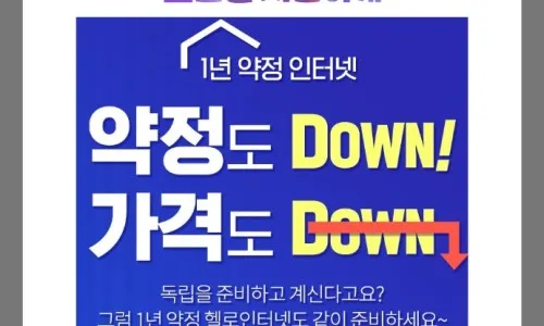 1인가구 인터넷 2026년, 1년 약정이 답인 이유 (단기 vs 장기 비교) 2