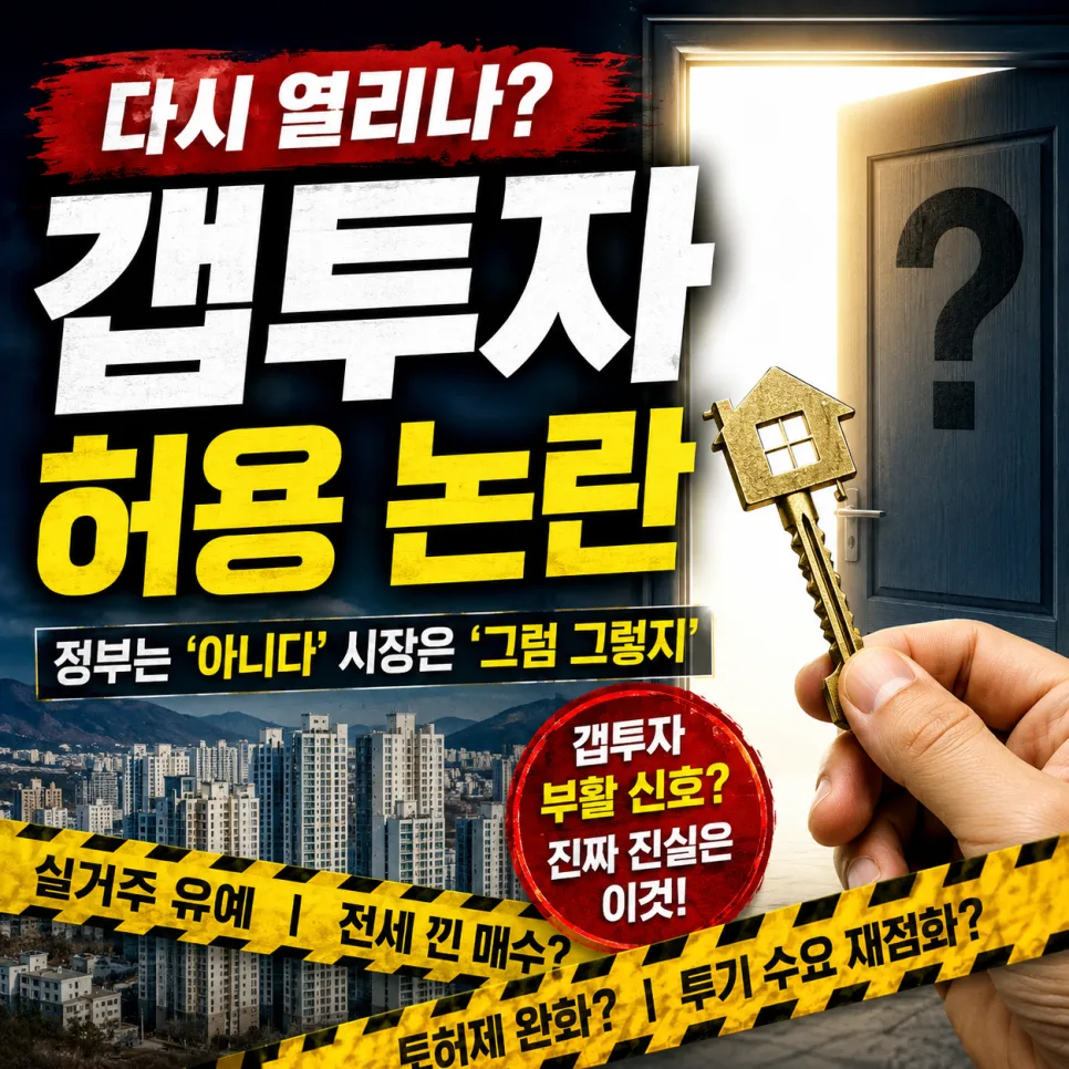 2026년 갭투자 논란 재점화: 실거주 의무 유예, 투기 부활 신호인가?