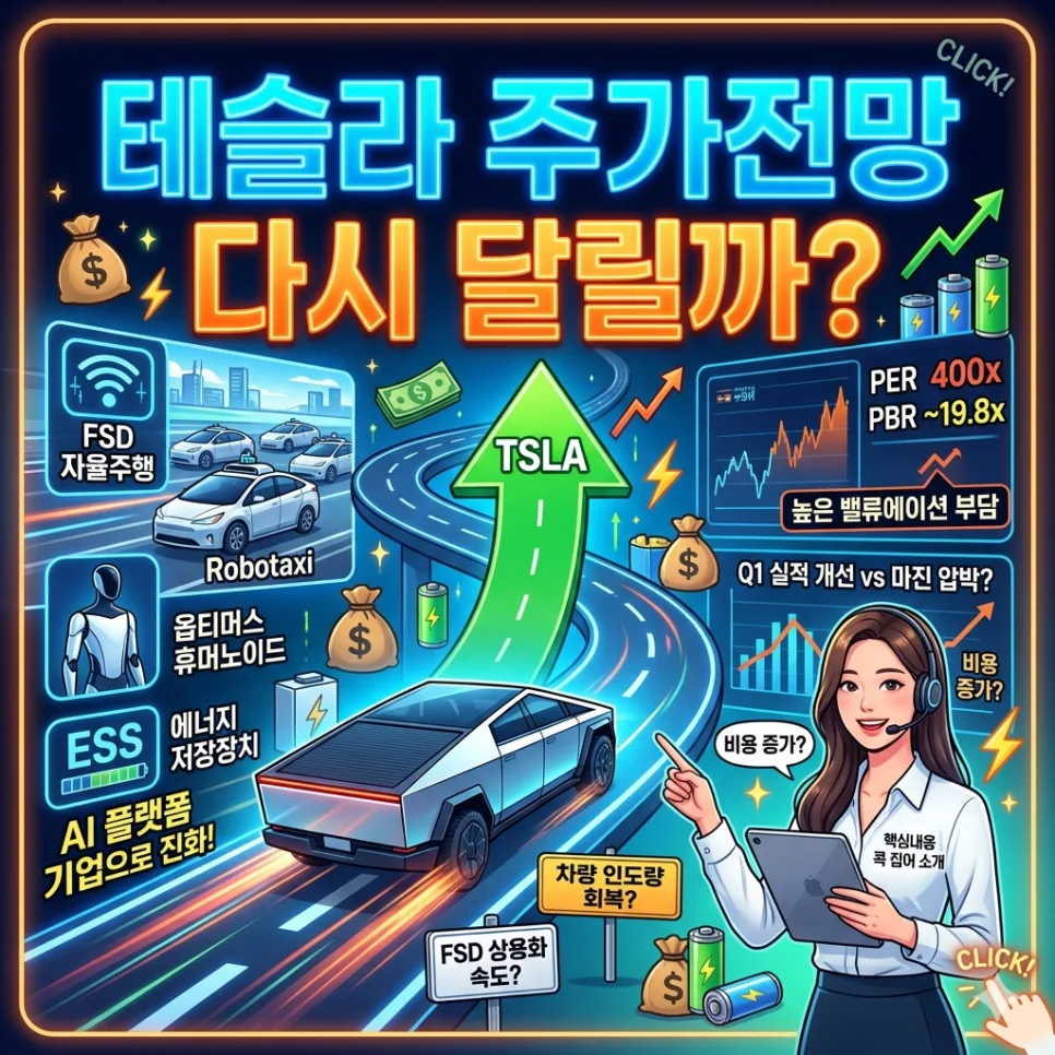 테슬라 주가 전망 2026: AI·로보택시 기대감 현실화될까?