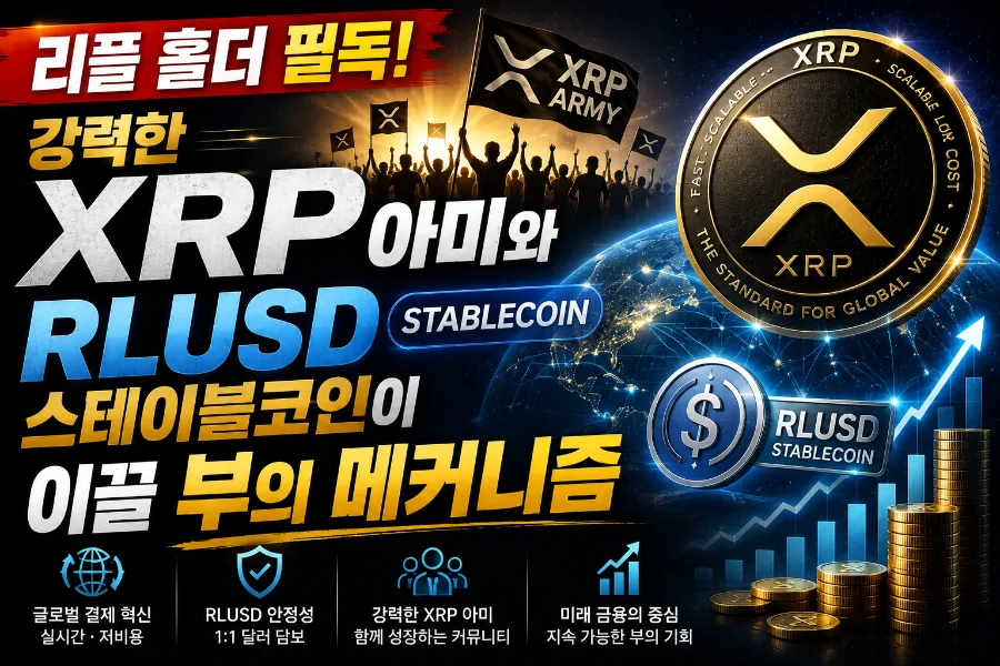 리플(XRP)의 미래: XRP 아미와 RLUSD가 이끄는 부의 메커니즘 2026