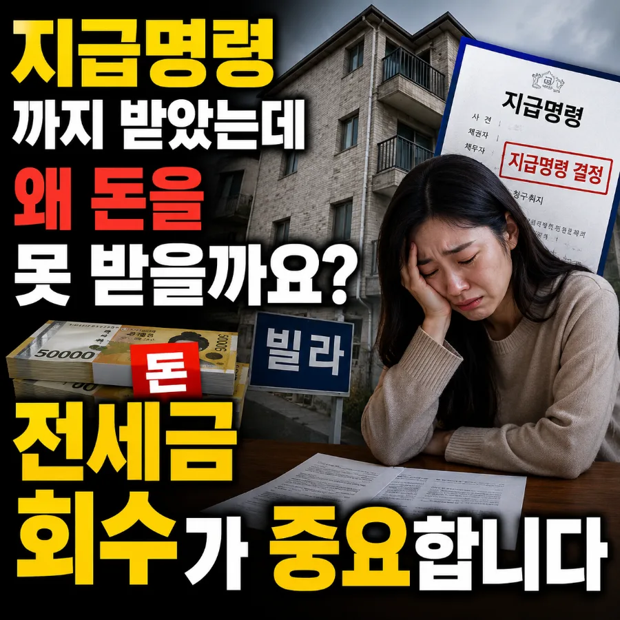 전세금 회수 순서 2026: 지급명령 후 돈 못 받는 이유와 해결책 — 비즈니스·경제 — pdh219