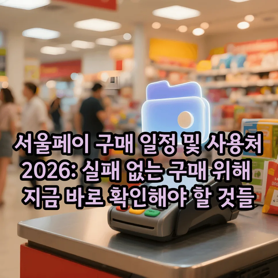 서울페이 구매 2026: 일정, 사용처, 꿀팁 완벽 정리