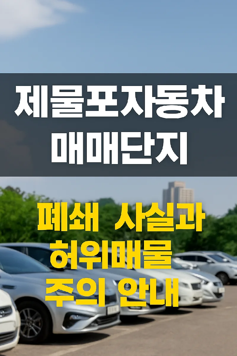 제물포자동차매매단지 폐쇄 후 안전한 중고차 거래법 2026 2