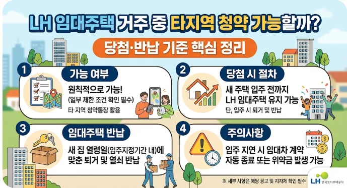 LH 임대 거주 중 타지역 청약, 2026년 당첨·반납 기준 완벽 정리