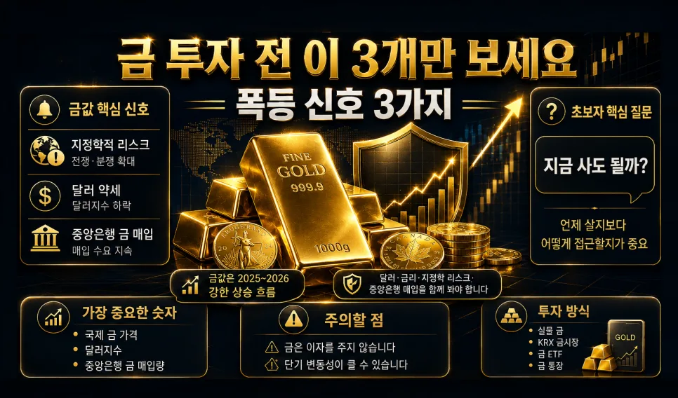 2026년 금값 폭등 신호 3가지와 투자 방법 총정리 2