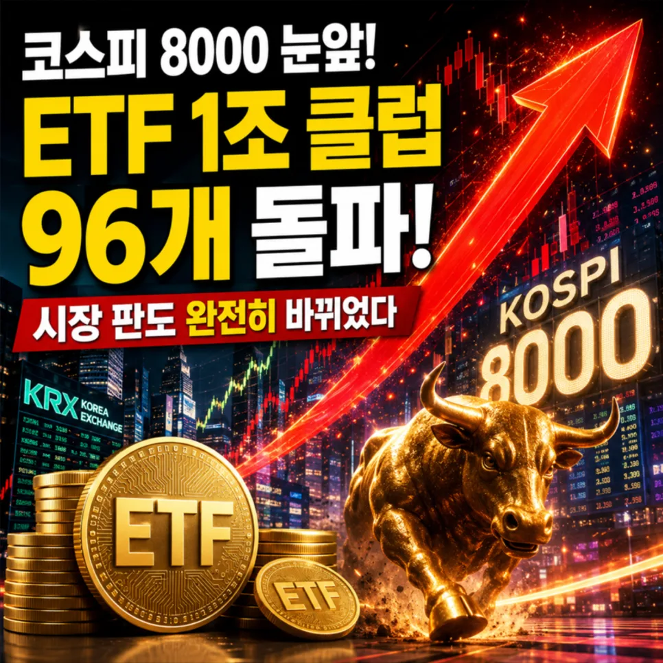 2026년 ETF 1조 클럽 96개 돌파: 코스피 급등과 시장 변화 분석