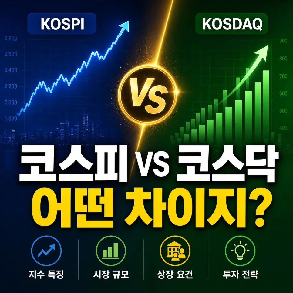 코스피 vs 코스닥 차이점 2026: 투자 성향별 완벽 가이드