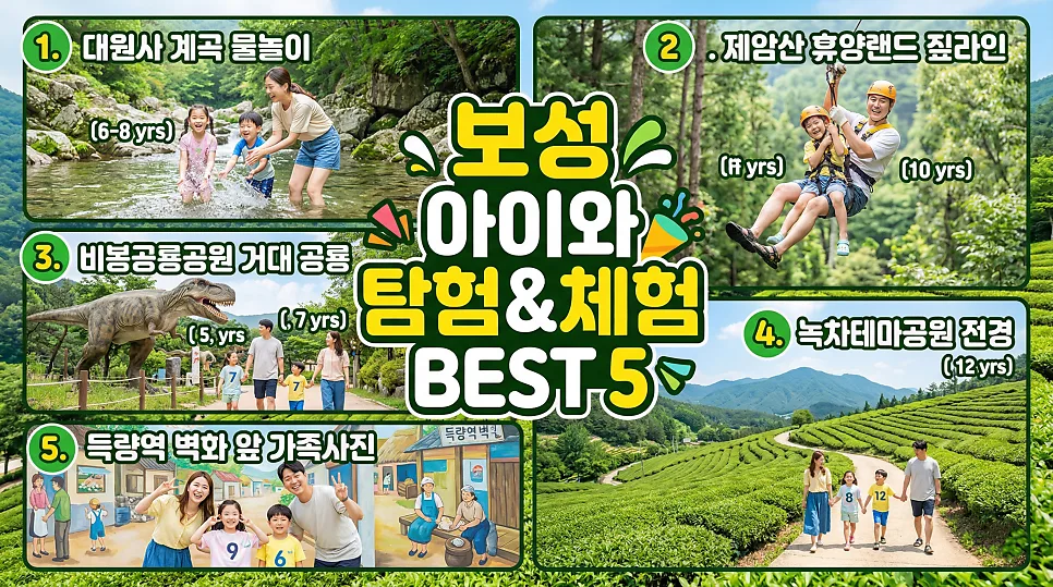 2026년 보성 아이와 가볼만한 곳 BEST 4: 공룡 발자국부터 녹차밭까지 — 한국여행 — i0865