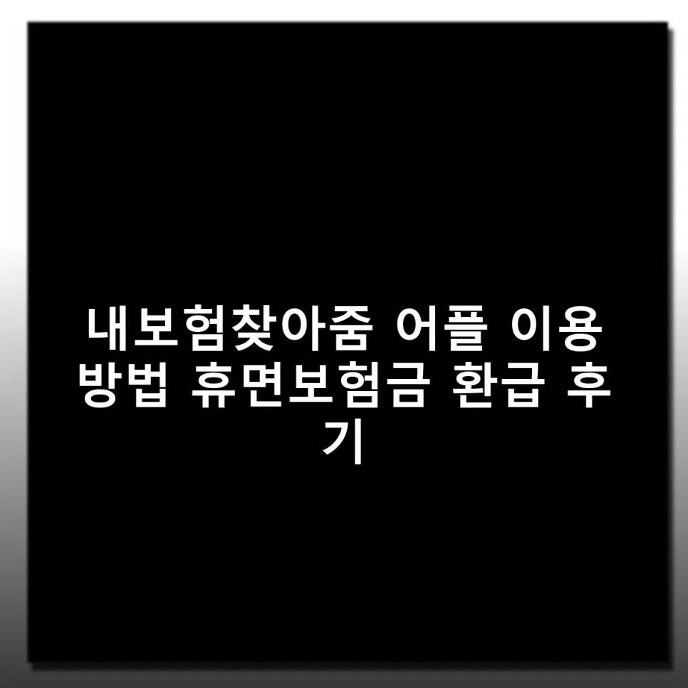 내보험찾아줌 2026: 숨은 보험금 찾는 법과 환급 후기 3