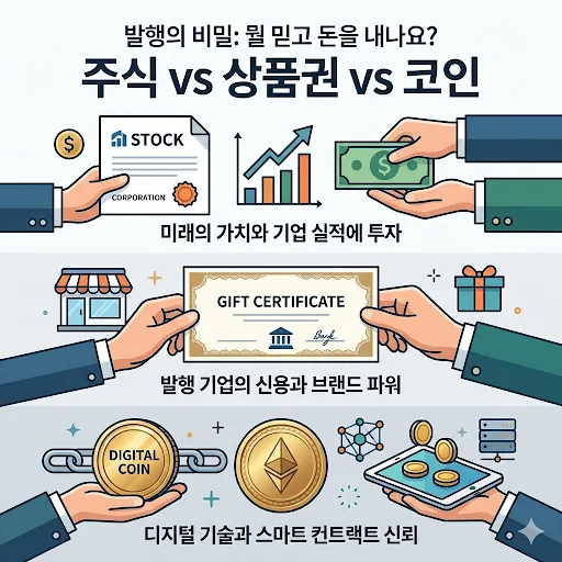 주식, 상품권, 스테이블 코인 발행 원리 비교 2026 — 비즈니스·경제 — yellowminion