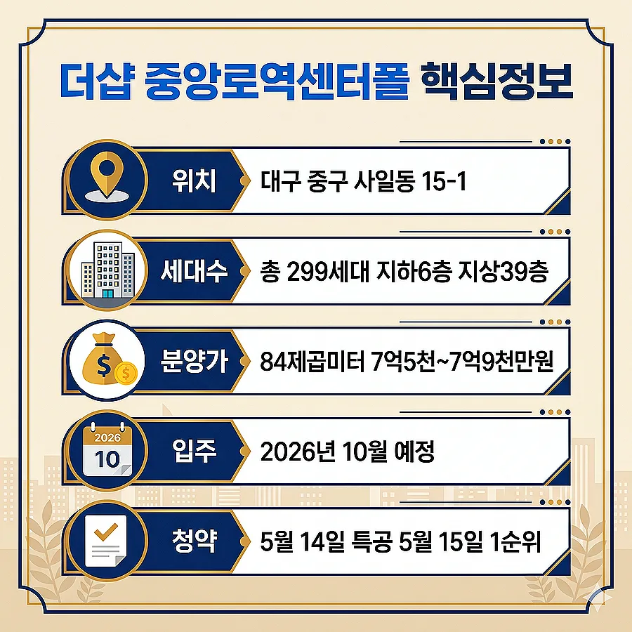 더샵 중앙로역 센터폴, 2026년 입주 전 청약 전략 분석 2