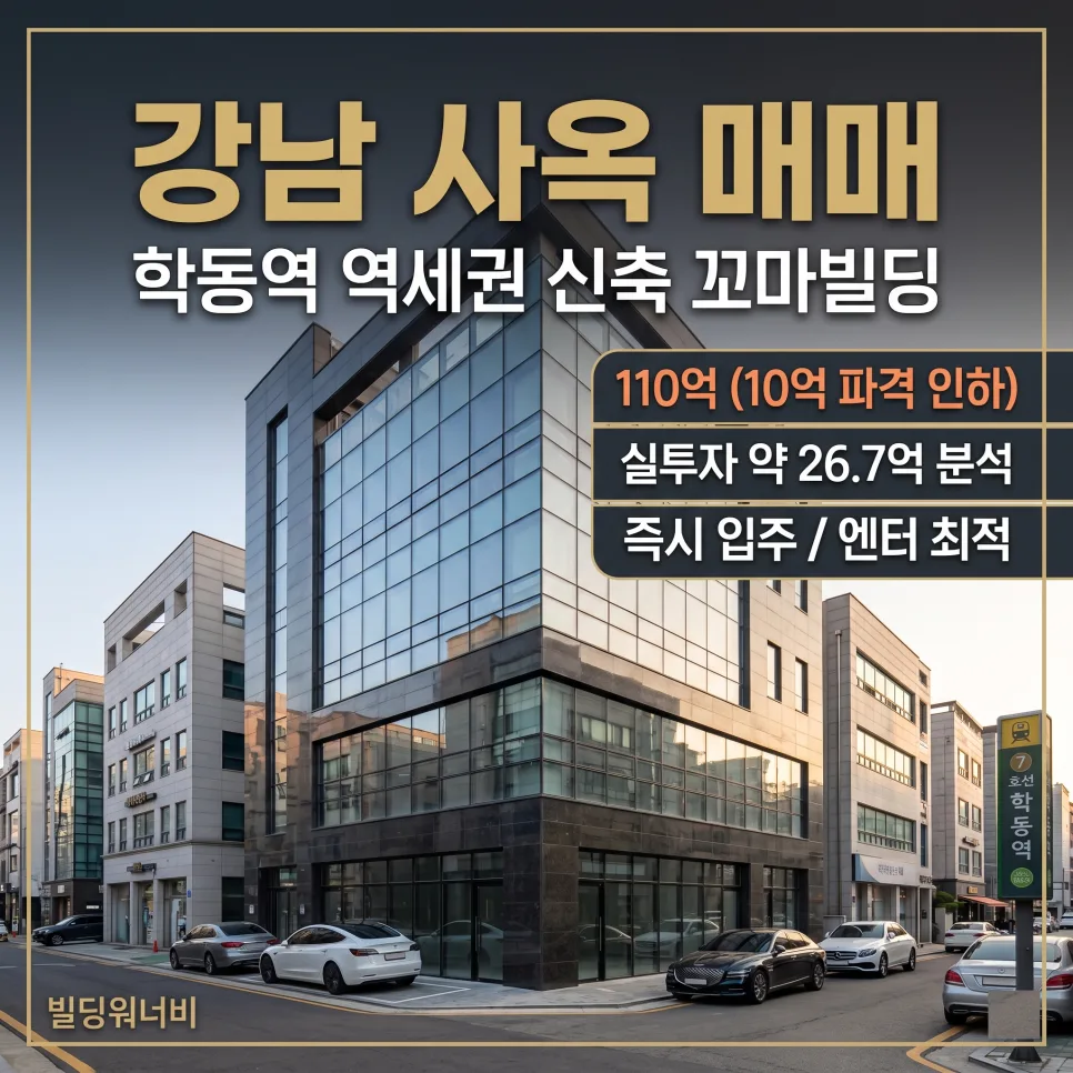논현동 신축 꼬마빌딩 2026년 투자 분석: 실투자금 및 수익률 완벽 가이드