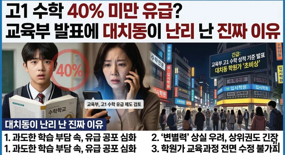 고1 수학 성취도 40% 미만 시 유급? 2026년 입시 변화 총정리 — 교육·학문 — eunjung145