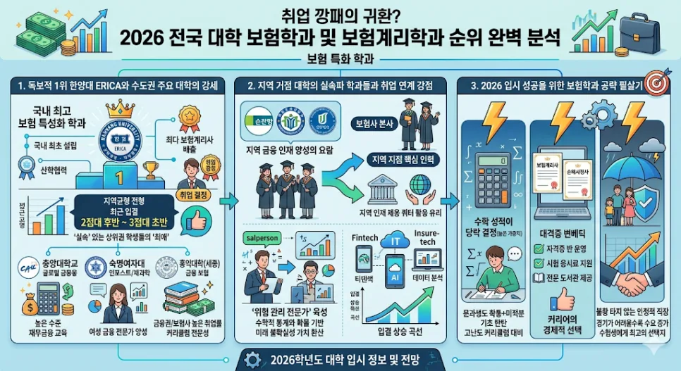 2026 보험학과 순위 및 입시 전략: AI 시대, 보험 전문가 되는 법