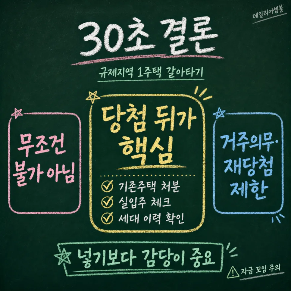 규제지역 1주택 갈아타기: 거주의무·재당첨 제한 2026년 완벽 분석 2