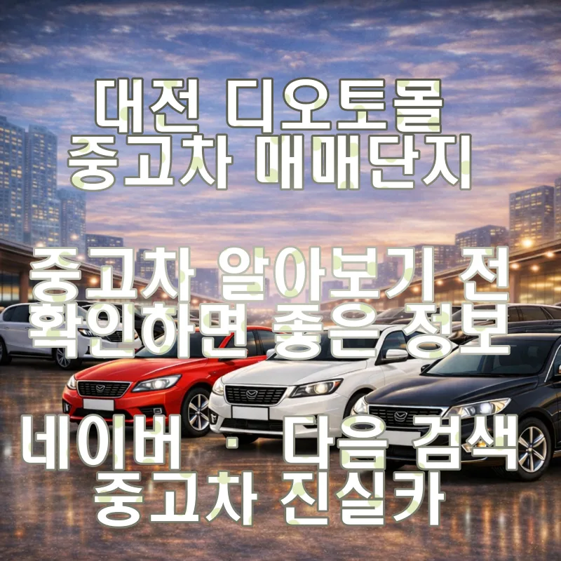 대전 디오토몰 중고차 방문 전 체크리스트 2026: 시세·이력·상태 완벽 점검 2