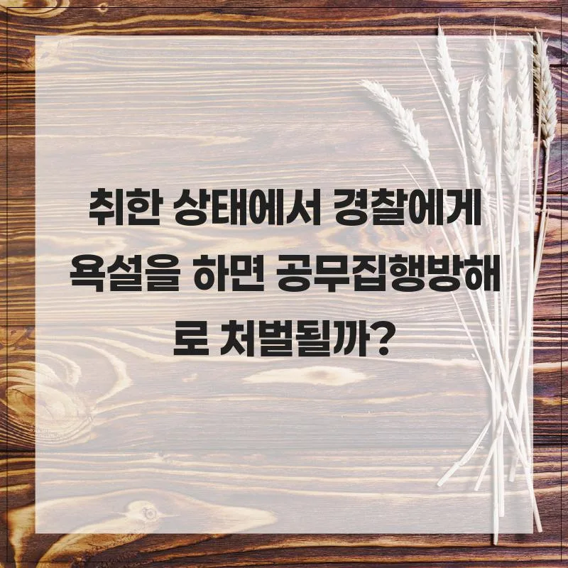 음주 후 경찰 욕설, 공무집행방해 성립될까? 2026년 법적 기준 총정리 — 사회·시사 — her8196