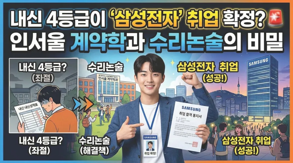 내신 4등급 삼성전자 취업? 계약학과 수리논술 합격 전략 2026 — 교육·학문 — eunjung145