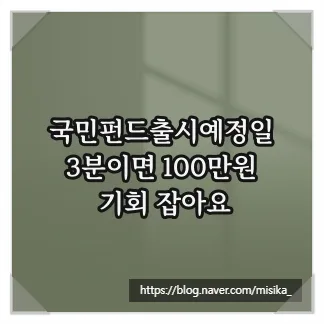 국민펀드 출시일 2026: 3분 만에 100만원 기회 잡는 법