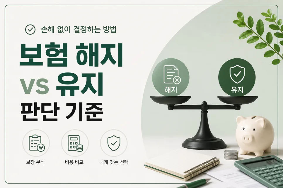 보험 해지 vs 유지 2026: 손해 없이 결정하는 5단계 방법