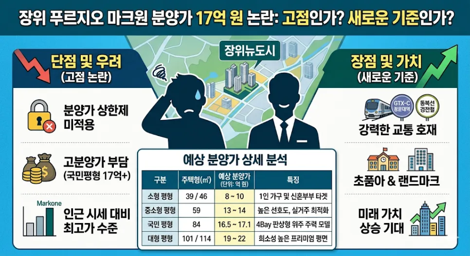 장위푸르지오마크원 분양가 2026년, 17억은 합리적일까? 2