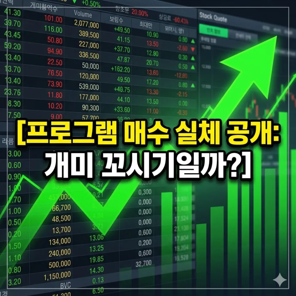 프로그램 매수 실체 2026: 개미 털기? 기관의 속임수 파헤치기