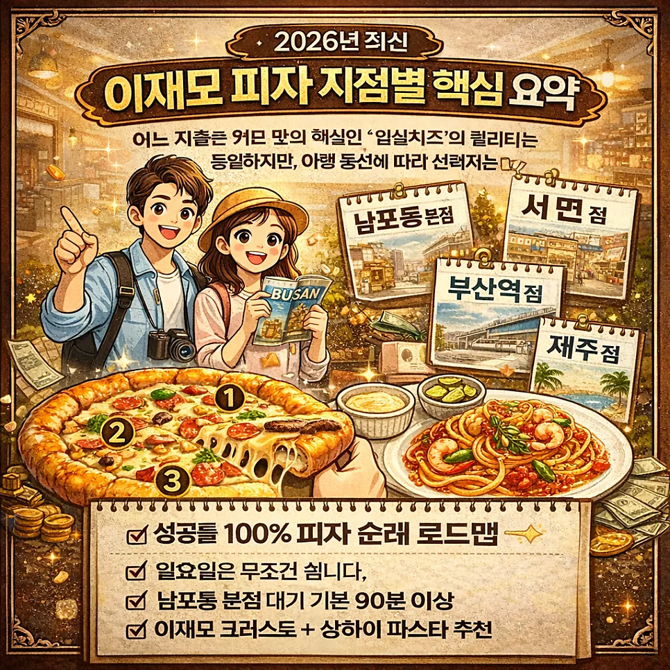 이재모 피자 2026 완벽 가이드: 지점별 비교, 메뉴 추천, 주차 꿀팁