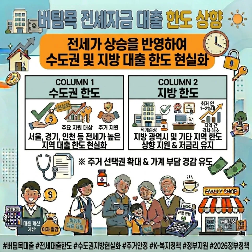 버팀목 전세자금 대출 한도 2026년 얼마나 오르나? 총정리 — 비즈니스·경제 — choihabby