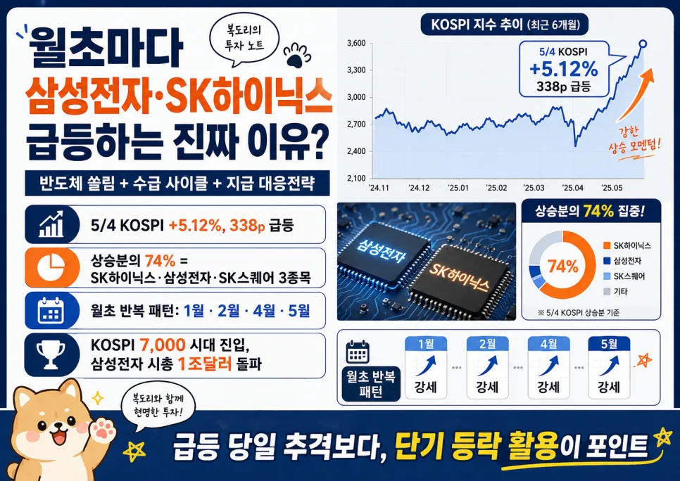 삼성전자·SK하이닉스 월초 급등 이유 2026: AI 수급 구조 분석