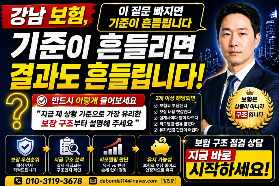 2026년 강남 보험, 보장 구조 점검으로 손실 줄이는 법