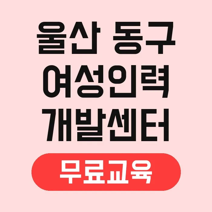 울산 여성 직업훈련 2026: 무료 국비지원 교육 총정리 2