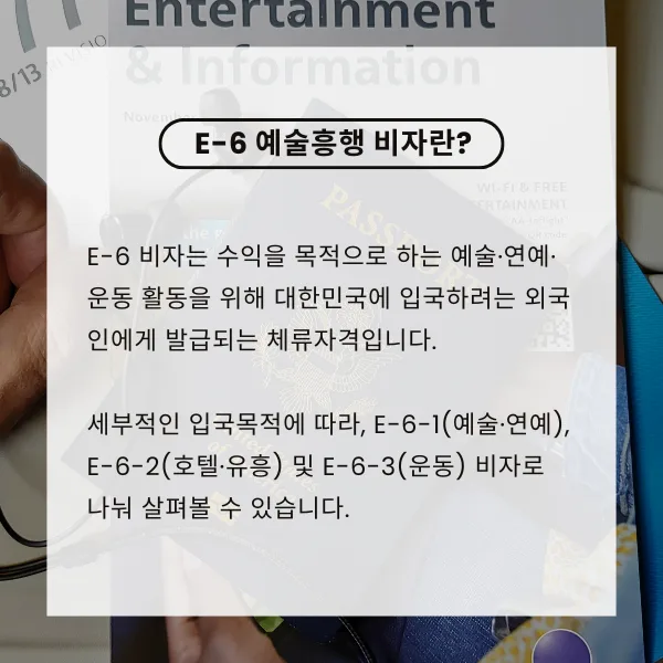 E-6 예술흥행 비자 발급 조건 및 절차 완벽 분석 (2026년) 3