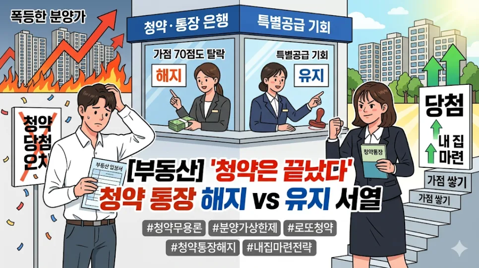 서울 청약 가점 70점도 탈락? 급매 vs 통장 유지 2026 2
