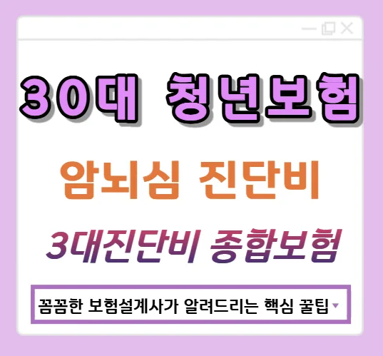 30대 3대 진단비 보험, 암 뇌 심장 질환 보장 2026년 최적 설계