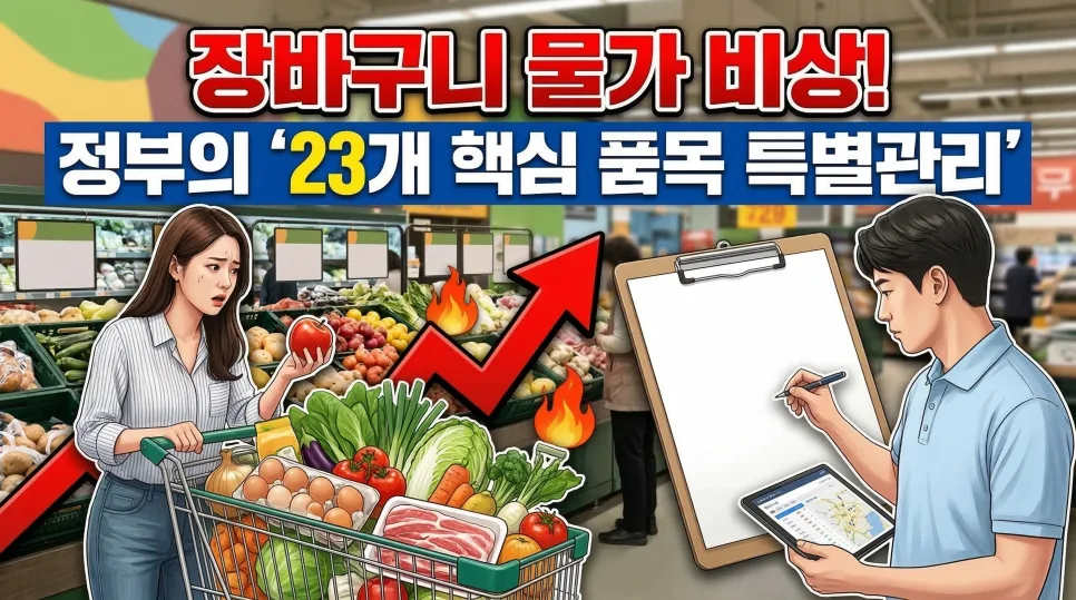 23개 핵심 품목 특별관리 2026: 장바구니 물가 잡는 정부 대책 총정리