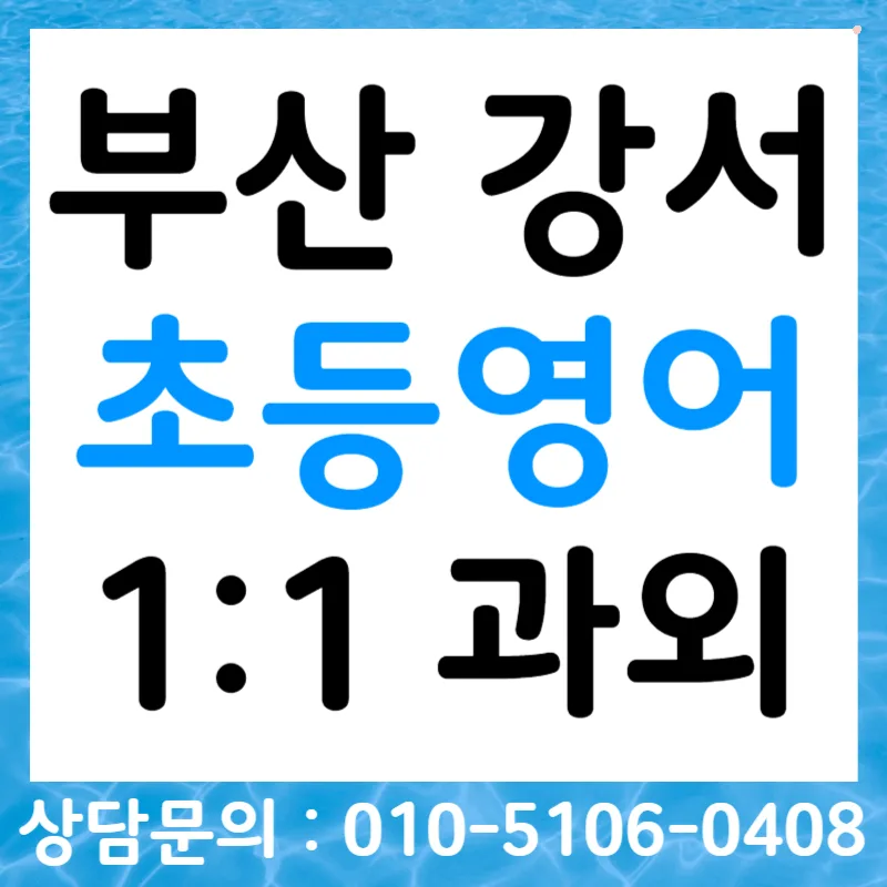 부산 초등 영어회화 자신감 높이는 1:1 수업 2026 — 교육·학문 — tlvk0309