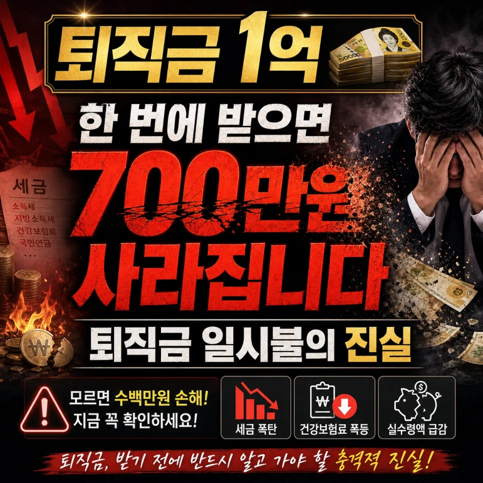 퇴직금 일시불 vs 연금 수령, 세금 차이 2026년 총정리