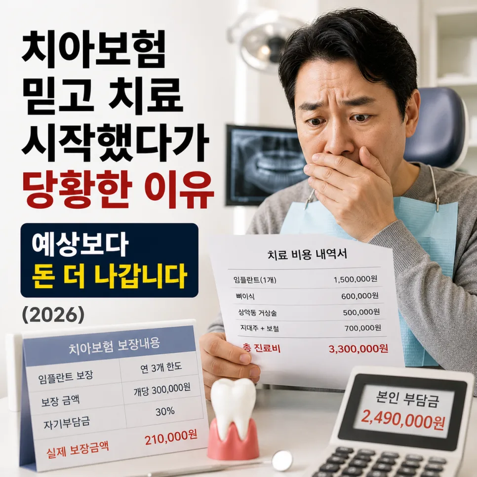 치아보험 보장 범위 2026년 핵심 총정리: 당황하는 이유와 대비법