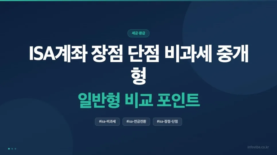 ISA 계좌, 비과세 혜택 완벽 분석 2026: 중개형 vs 일반형 비교 2