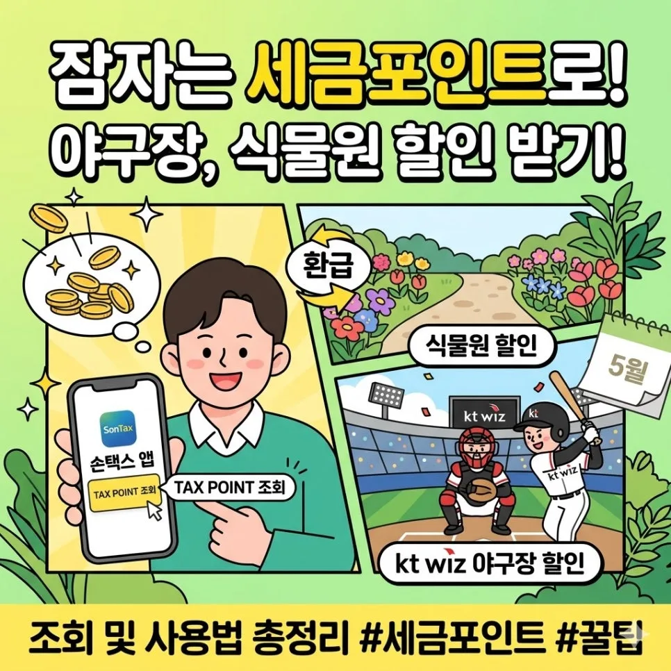 세금포인트로 할인받는 법 2026: 야구장, 식물원 꿀팁 총정리