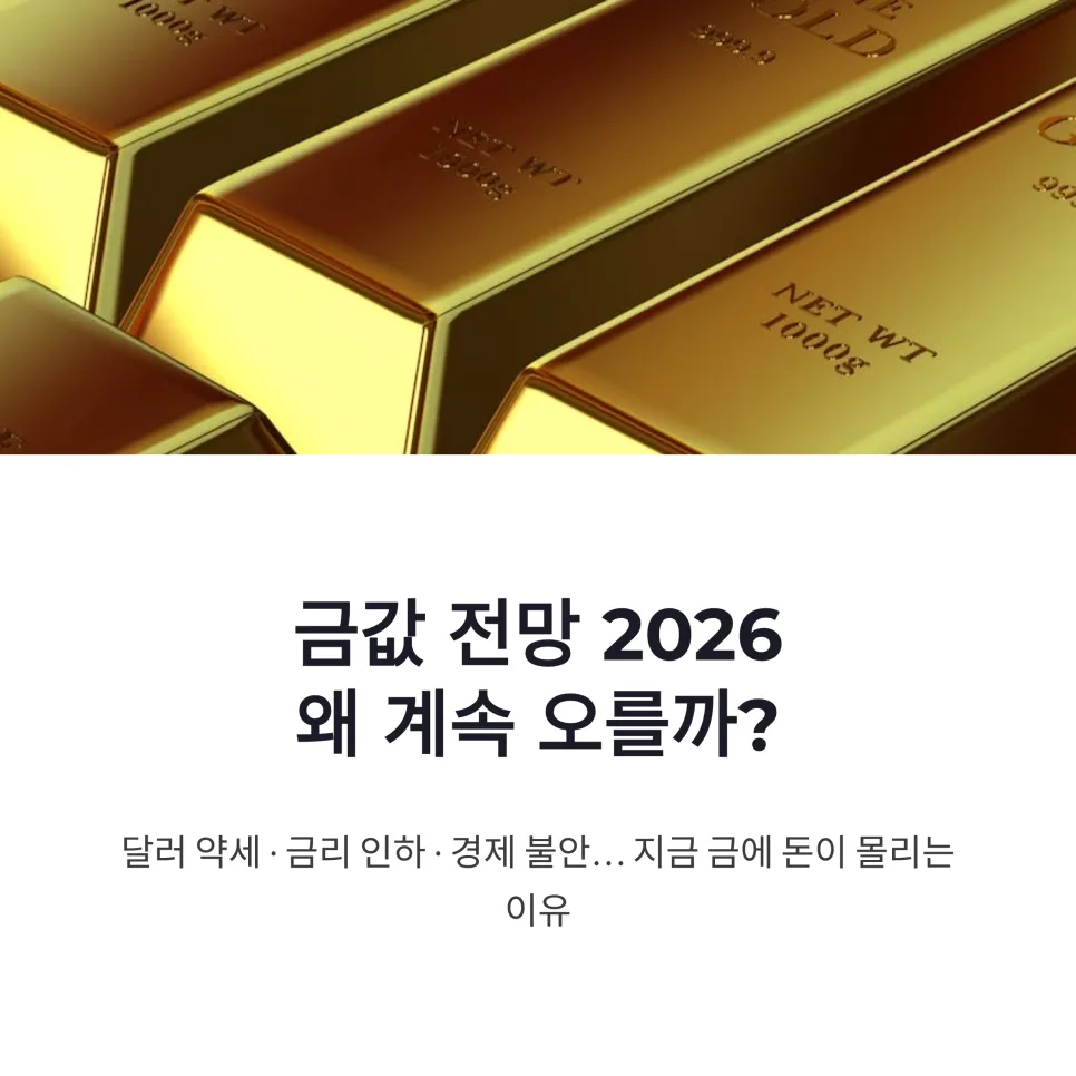 2026년 금값 전망: 안전자산 투자 급증 이유 5가지 분석
