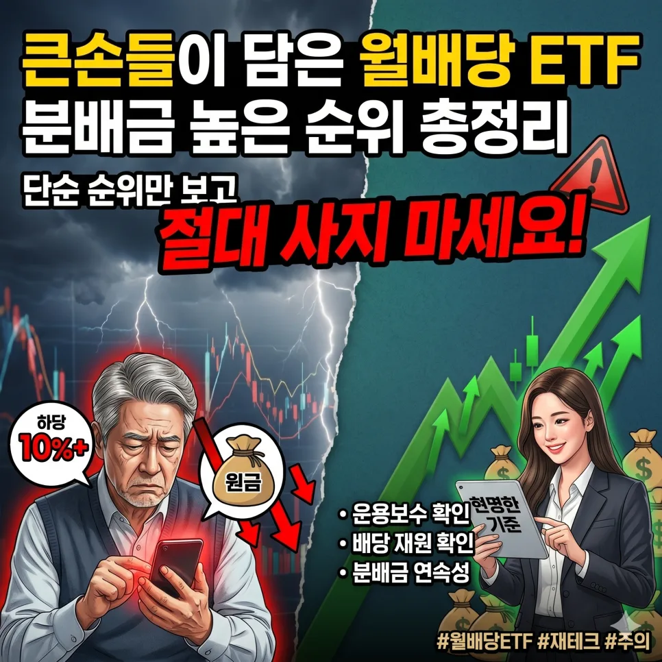 월배당 ETF 분배금 높은 순위 2026: 큰손 따라 하면 손실? 필독 기준