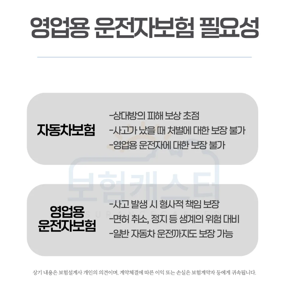 영업용 운전자보험 2026: 택시·화물차 필수 특약 총정리 2