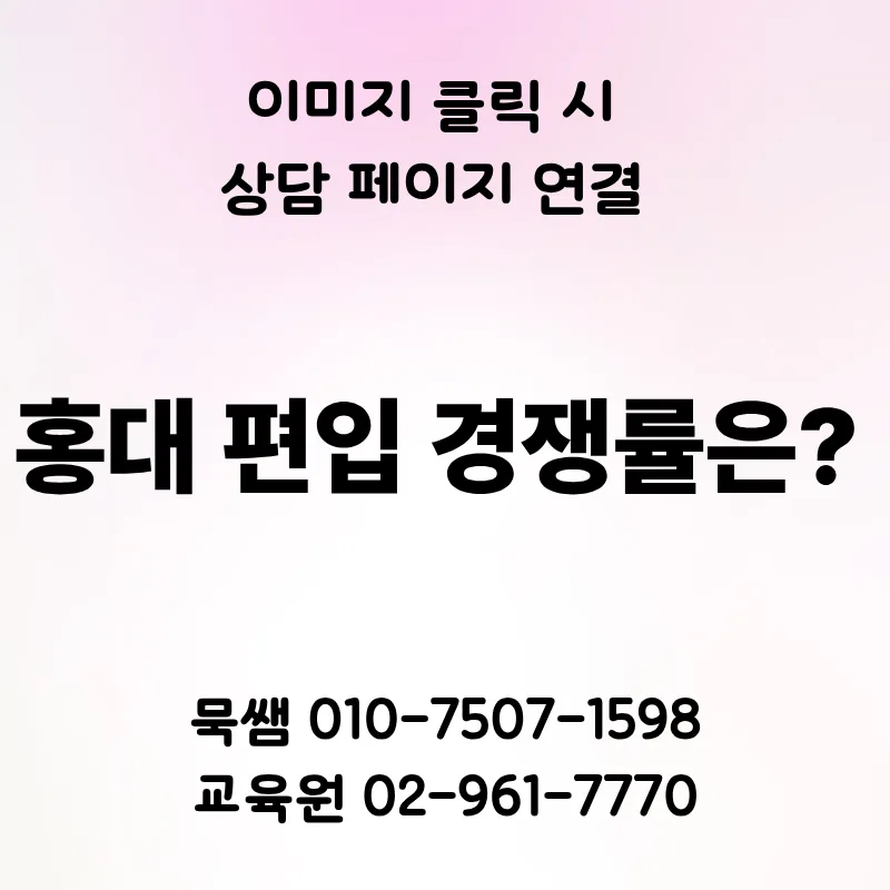 홍대 편입 경쟁률, 실제 합격 전략과 자격 요건 완벽 분석 2026 2